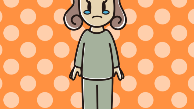 泣く部屋着の女子大学生のイラスト【色、背景あり】PNG