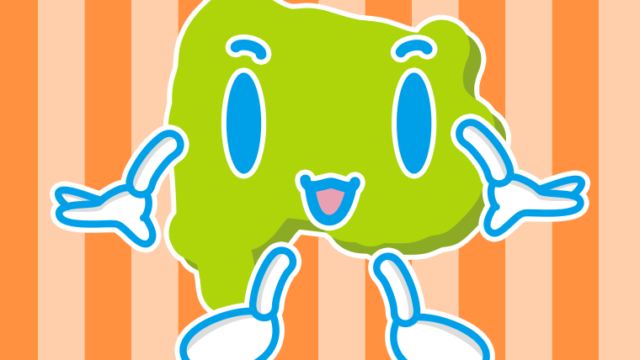 かわいい山梨ちゃんのイラスト【色、背景あり】PNG