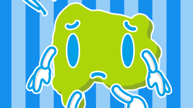 悲しそうな山梨ちゃんのイラスト【色、背景あり】PNG