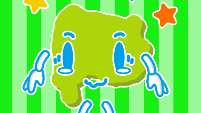 ジーンとする山梨ちゃんのイラスト【色、背景あり】PNG