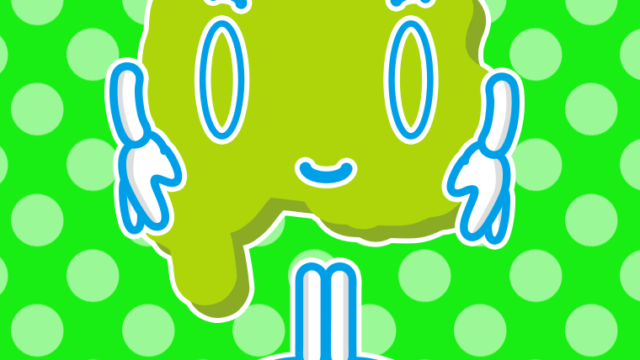 お辞儀する山梨ちゃんのイラスト【色、背景あり】PNG