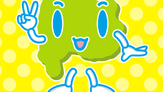 ピースをする山梨ちゃんのイラスト【色、背景あり】PNG