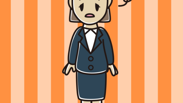 ぼーっとする女性会社員のイラスト【色、背景あり】PNG