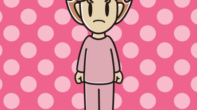 怒る部屋着の女性のイラスト【色、背景あり】PNG