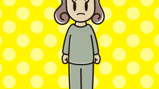 怒る部屋着の女子大学生のイラスト【色、背景あり】PNG