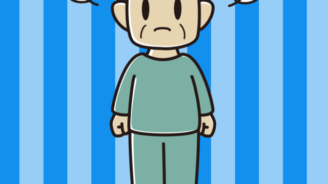 怒る部屋着のおじさんのイラスト【色、背景あり】PNG