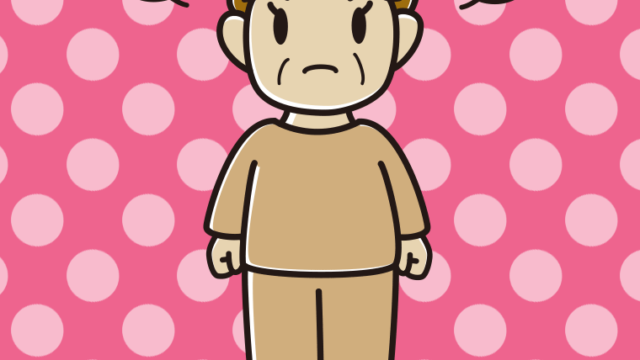 怒る部屋着のおばさんのイラスト【色、背景あり】PNG