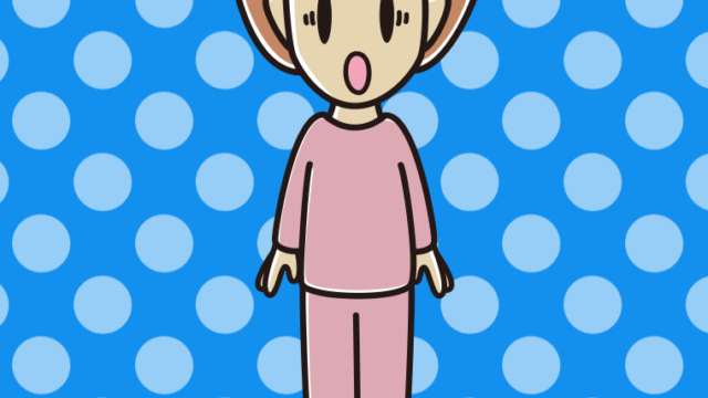 驚く部屋着の女性のイラスト【色、背景あり】PNG