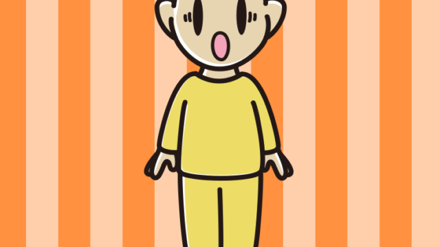 驚く部屋着の男子中学生のイラスト【色、背景あり】PNG