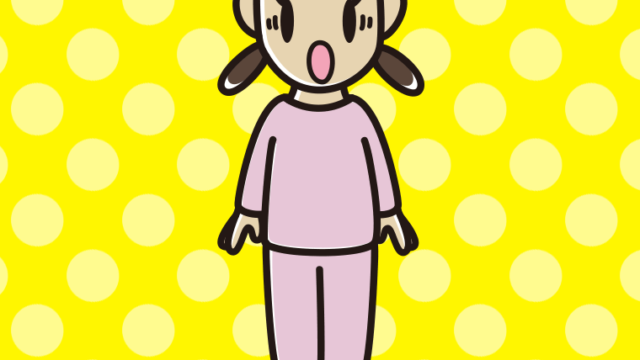 驚く部屋着の女子中学生のイラスト【色、背景あり】PNG