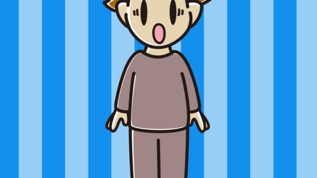 驚く部屋着の男子高校生のイラスト【色、背景あり】PNG