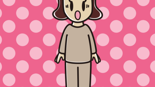 驚く部屋着の女子高校生のイラスト【色、背景あり】PNG