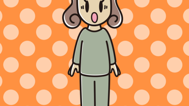 驚く部屋着の女子大学生のイラスト【色、背景あり】PNG