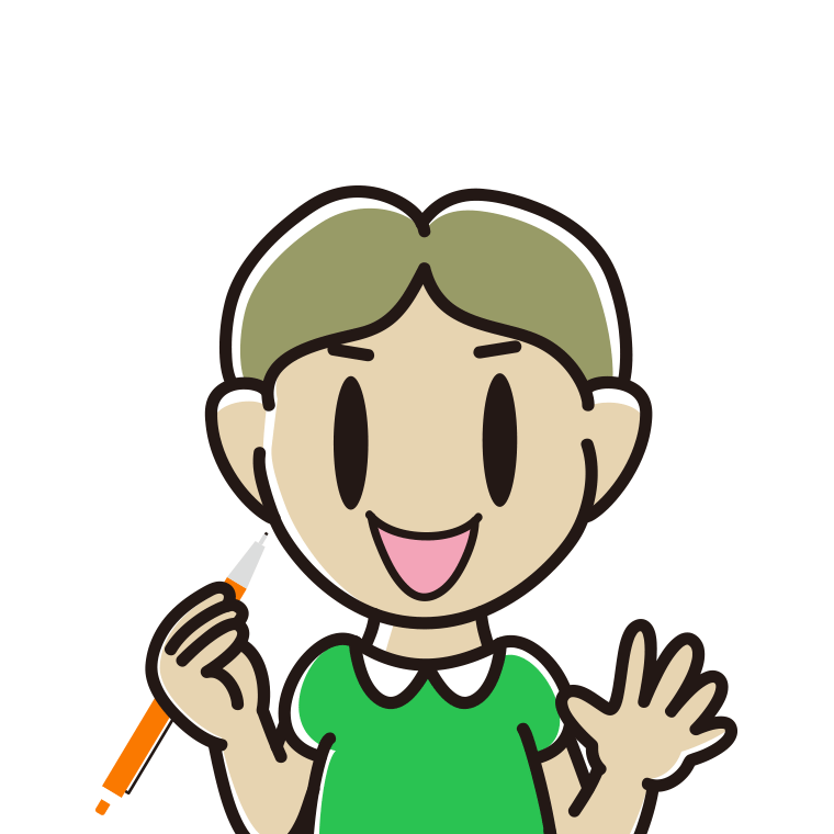 シャープペンを持つ小学生男子のイラスト【色あり、背景なし】透過PNG