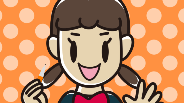 シャープペンを持つ女子中学生のイラスト【色、背景あり】PNG