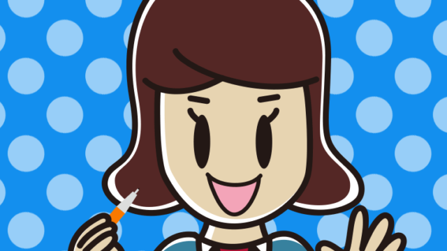 シャープペンを持つ女子高校生のイラスト【色、背景あり】PNG