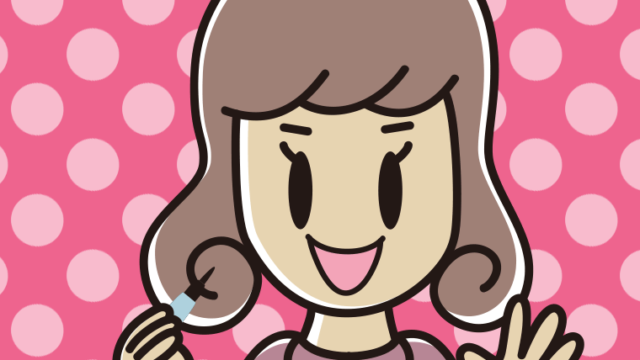 筆ペンを持つ女子大学生のイラスト【色、背景あり】PNG