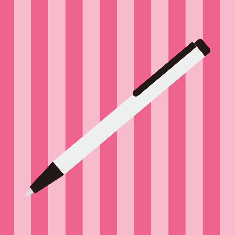 ボールペンのイラスト【色、背景あり】PNG