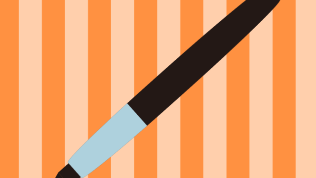 筆ペンのイラスト【色、背景あり】PNG