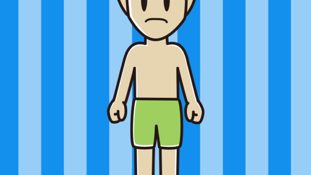 怒る水着の男性のイラスト【色、背景あり】PNG