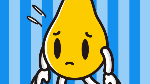 悲しそうなパパイヤちゃんのイラスト【色、背景あり】PNG