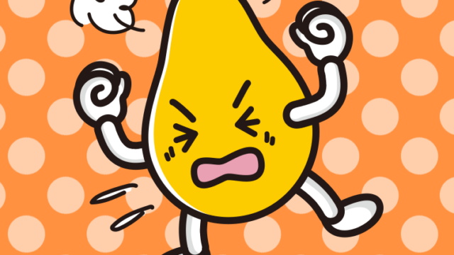 カンカンに怒るパパイヤちゃんのイラスト【色、背景あり】PNG