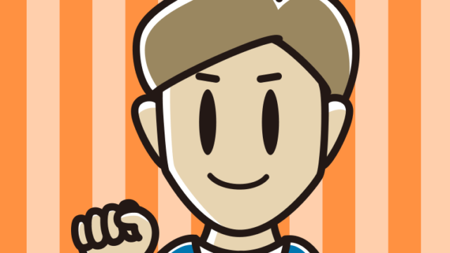 じゃんけんでグーを出す男性のイラスト【色、背景あり】PNG