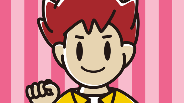 じゃんけんでグーを出す男子大学生のイラスト【色、背景あり】PNG