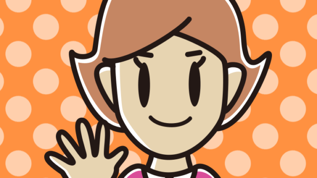 じゃんけんでパーを出す女性のイラスト【色、背景あり】PNG