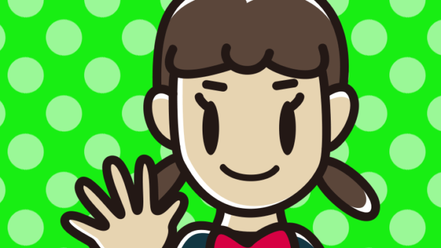 じゃんけんでパーを出す女子中学生のイラスト【色、背景あり】PNG