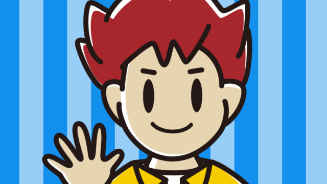 じゃんけんでパーを出す男子大学生のイラスト【色、背景あり】PNG