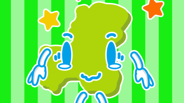 ジーンとする岐阜ちゃんのイラスト【色、背景あり】PNG