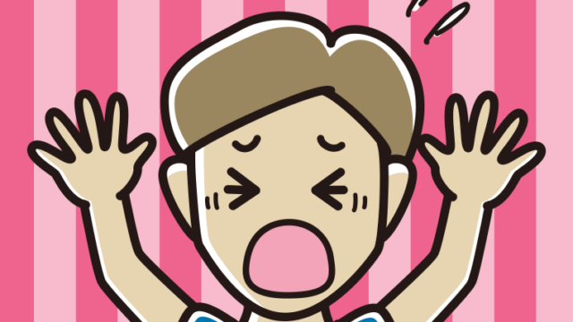 怖くて両手をあげる男性のイラスト【色、背景あり】PNG