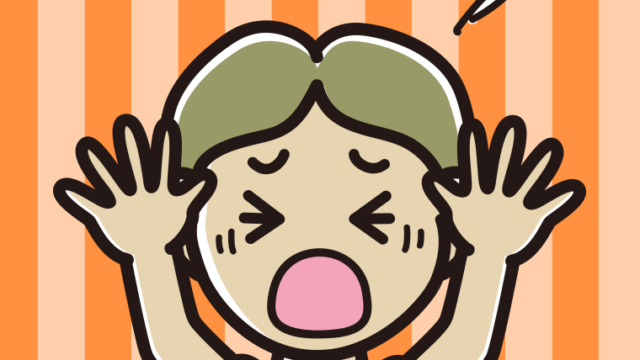 怖くて両手をあげる小学生男子のイラスト【色、背景あり】PNG