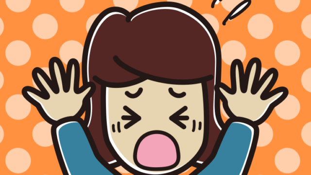 怖くて両手をあげる女子高校生のイラスト【色、背景あり】PNG