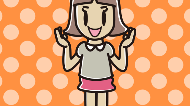 身振り手振りで話す小学生女子のイラスト【色あり、背景なし】透過PNG