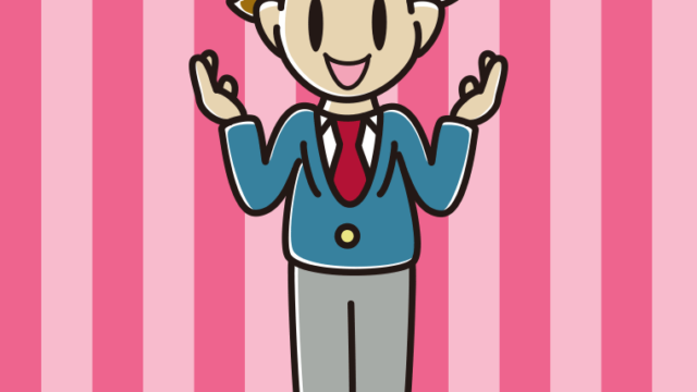 身振り手振りで話す男子高校生のイラスト【色、背景あり】PNG