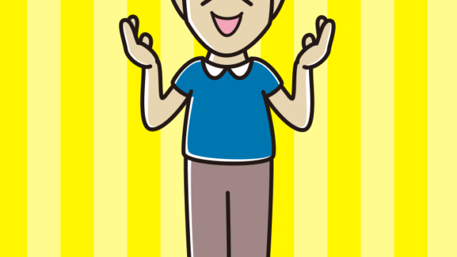 笑いながら話す男性のイラスト【色、背景あり】PNG