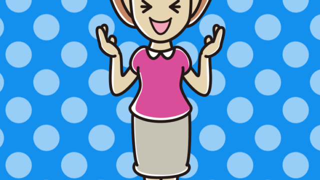 笑いながら話す女性のイラスト【色、背景あり】PNG