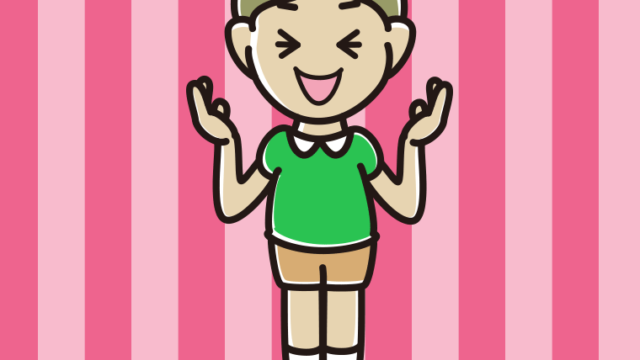 笑いながら話す小学生男子のイラスト【色、背景あり】PNG