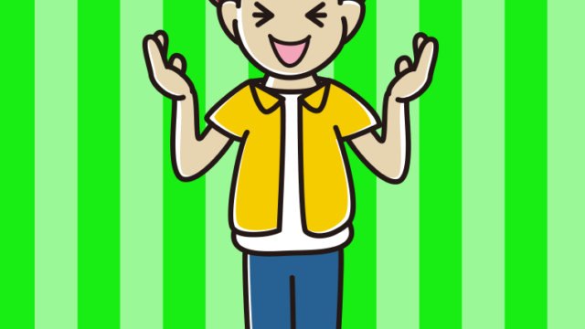 笑いながら話す男子大学生のイラスト【色、背景あり】PNG