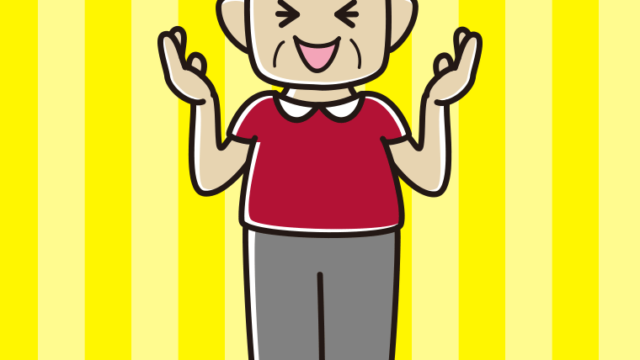 笑いながら話すおじさんのイラスト【色、背景あり】PNG