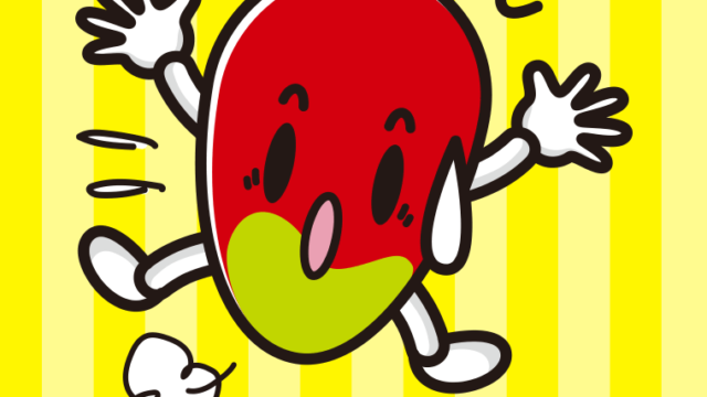 驚くマンゴーちゃんのイラスト【色、背景あり】PNG