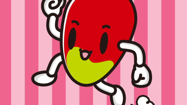 走るマンゴーちゃんのイラスト【色、背景あり】PNG