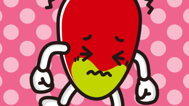 ブルブル震えるマンゴーちゃんのイラスト【色、背景あり】PNG