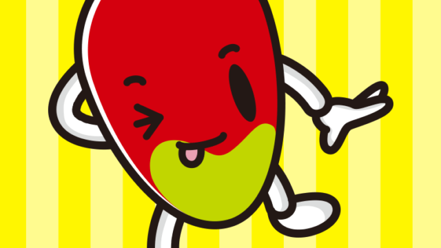 テヘヘなマンゴーちゃんのイラスト【色、背景あり】PNG