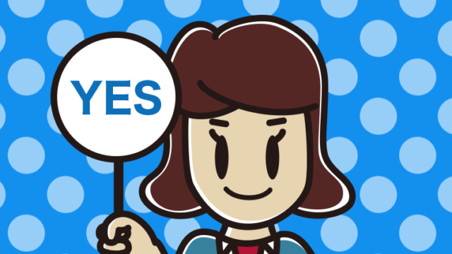 YESの札を持つ女子高校生のイラスト【色、背景あり】PNG