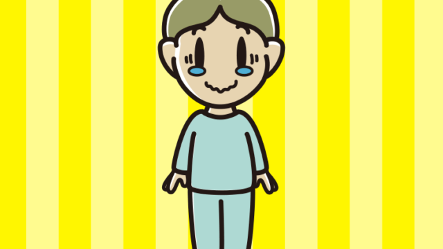 ジーンとする部屋着の小学生男子のイラスト【色、背景あり】PNG