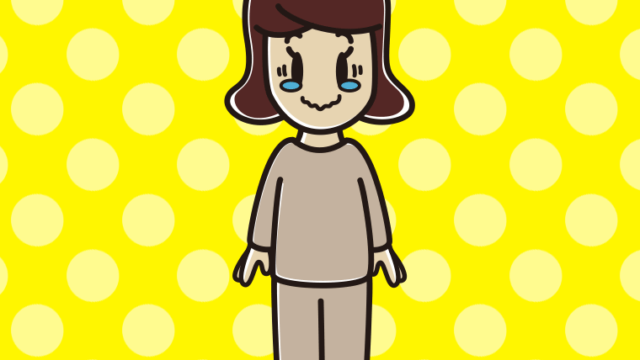 ジーンとする部屋着の女子高校生のイラスト【色、背景あり】PNG