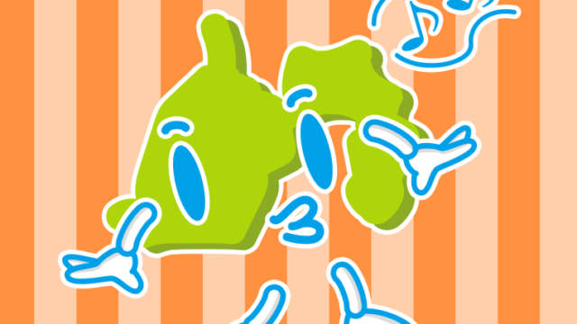 口笛を吹く静岡ちゃんのイラスト【色、背景あり】PNG